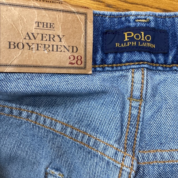 NWT Polo Ralph Lauren Jeans The Avery Boyfriend Blue Patchwork Stretch Size 28 - Picture 8 of 15